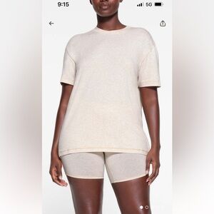 NWT Skims Heather Oatmeal Boyfriend TShirt Small